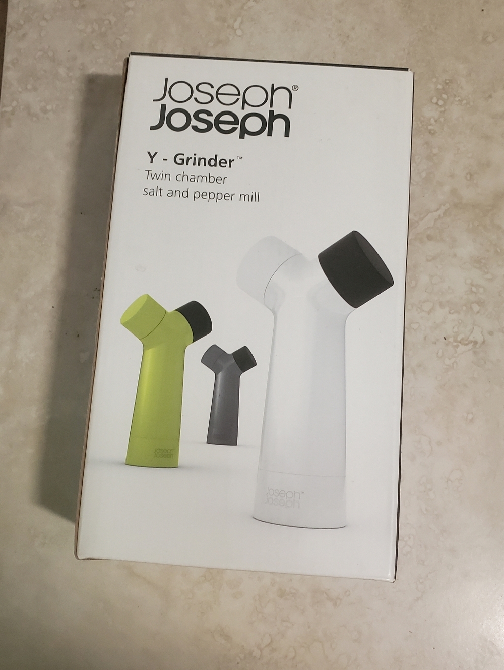 Joseph Joseph Green and Black Y-Grinder Twin Chamber Salt & Pepper Mill